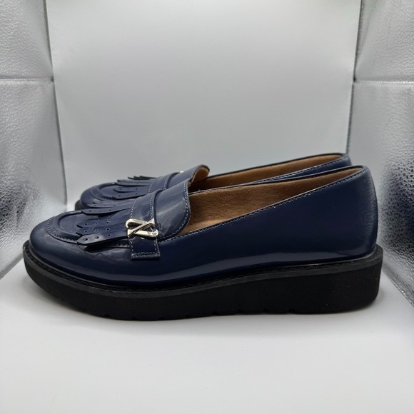 Naturalizer Shoes - Naturalizer Expert Lug Sole Loafers – Midnight Blue Faux Patent Women's Size 6.5